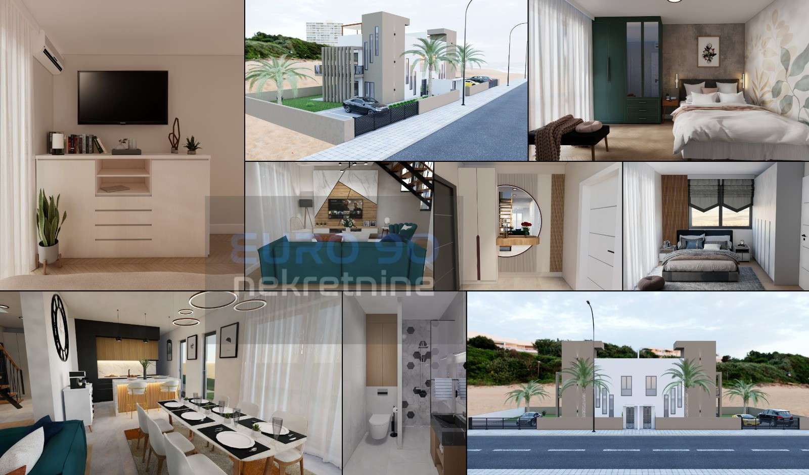 PRIVLAKA-NOVOGRADNJA, DUPLEX KUĆA S BAZENOM I POGLEDOM NA MORE !!!