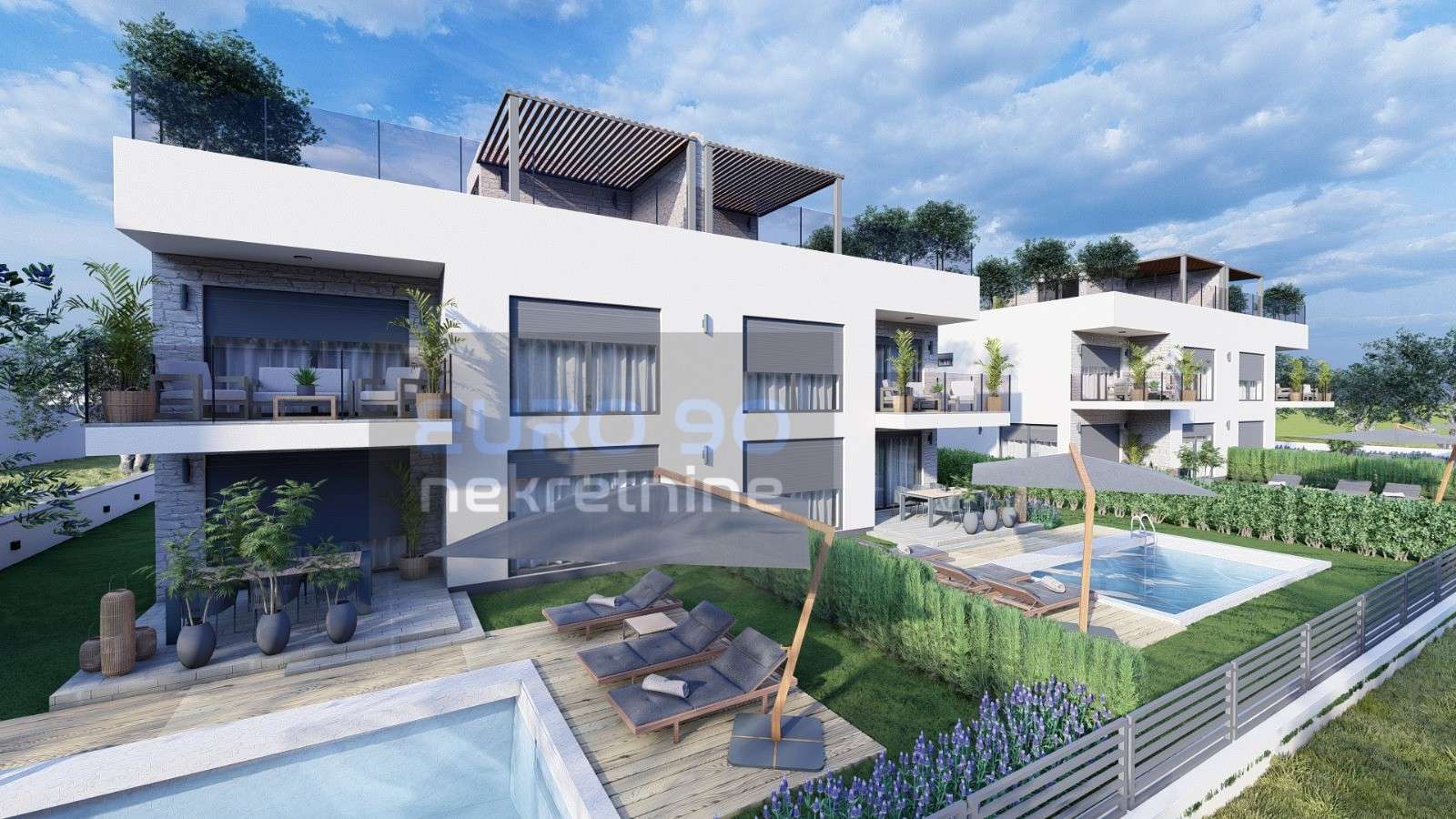 VODICE/SRIMA-NOVOGRADNJA, DUPLEX KUĆA S BAZENOM I GARAŽOM !!!